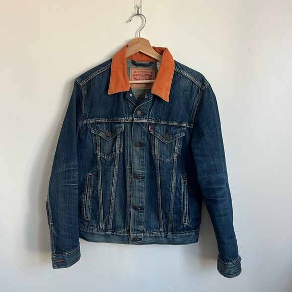 Levi's Other - Levi’s Orange & Blue Corduroy Denim Jean Jacket